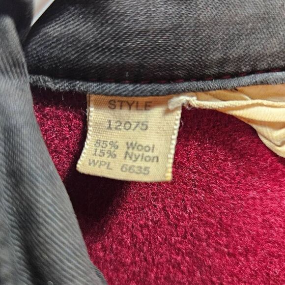 Vintage Woolrich Jacket Mens Medium Red Cruiser Wool Heavyweight Button Up Shirt - Picture 5 of 11